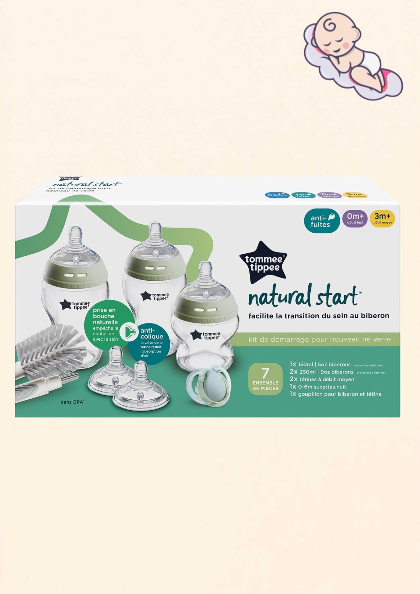 Tommee Tippee Natural Start üveg cumisüveg készlet