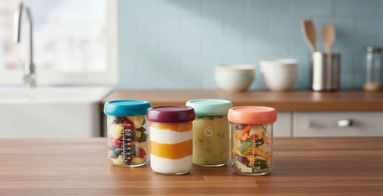 Babymoov Babybols üveg ételtároló készlet – 4 × 220 ml