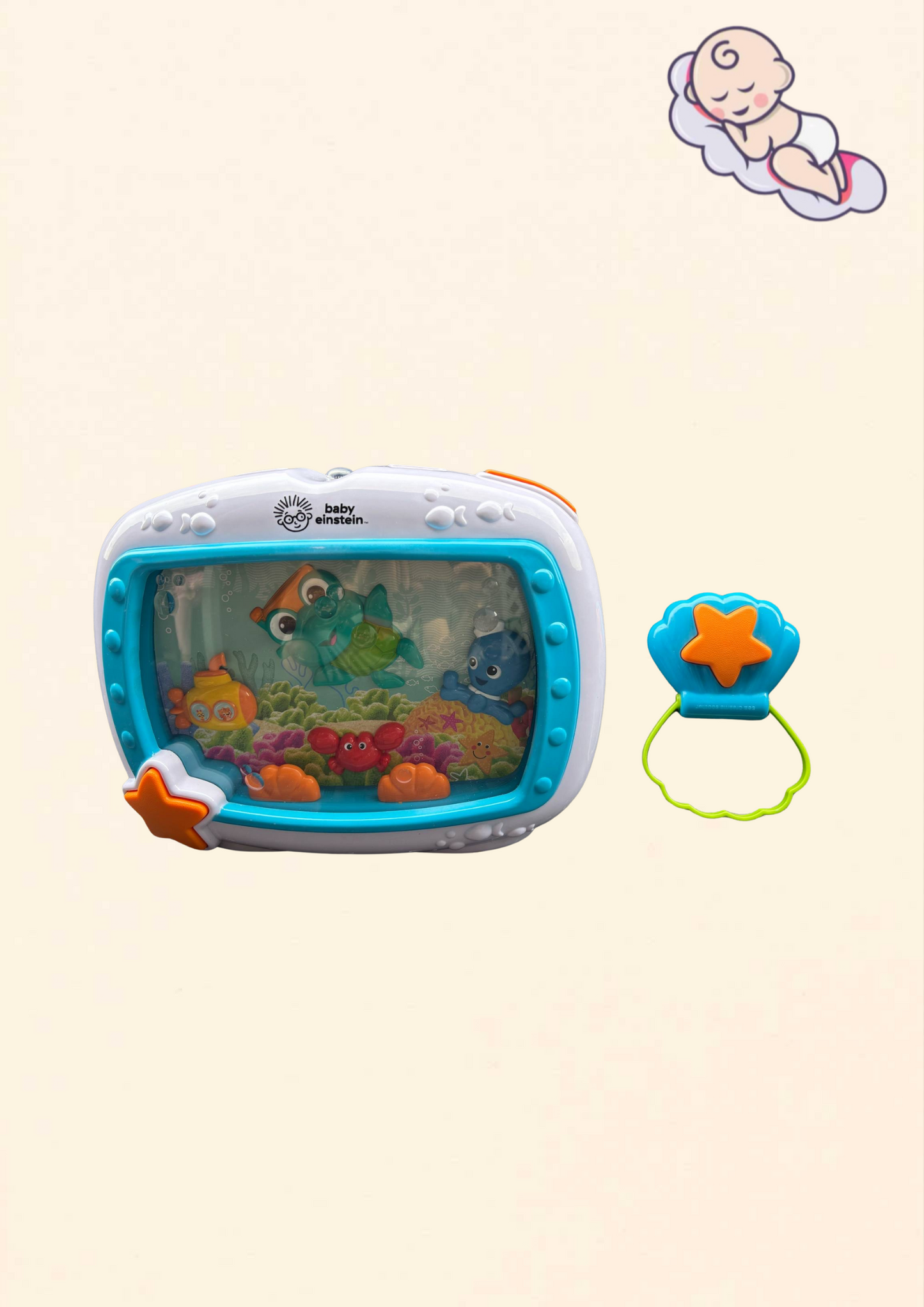 Baby Einstein zenélő és világító kiságyra szerelhető játék