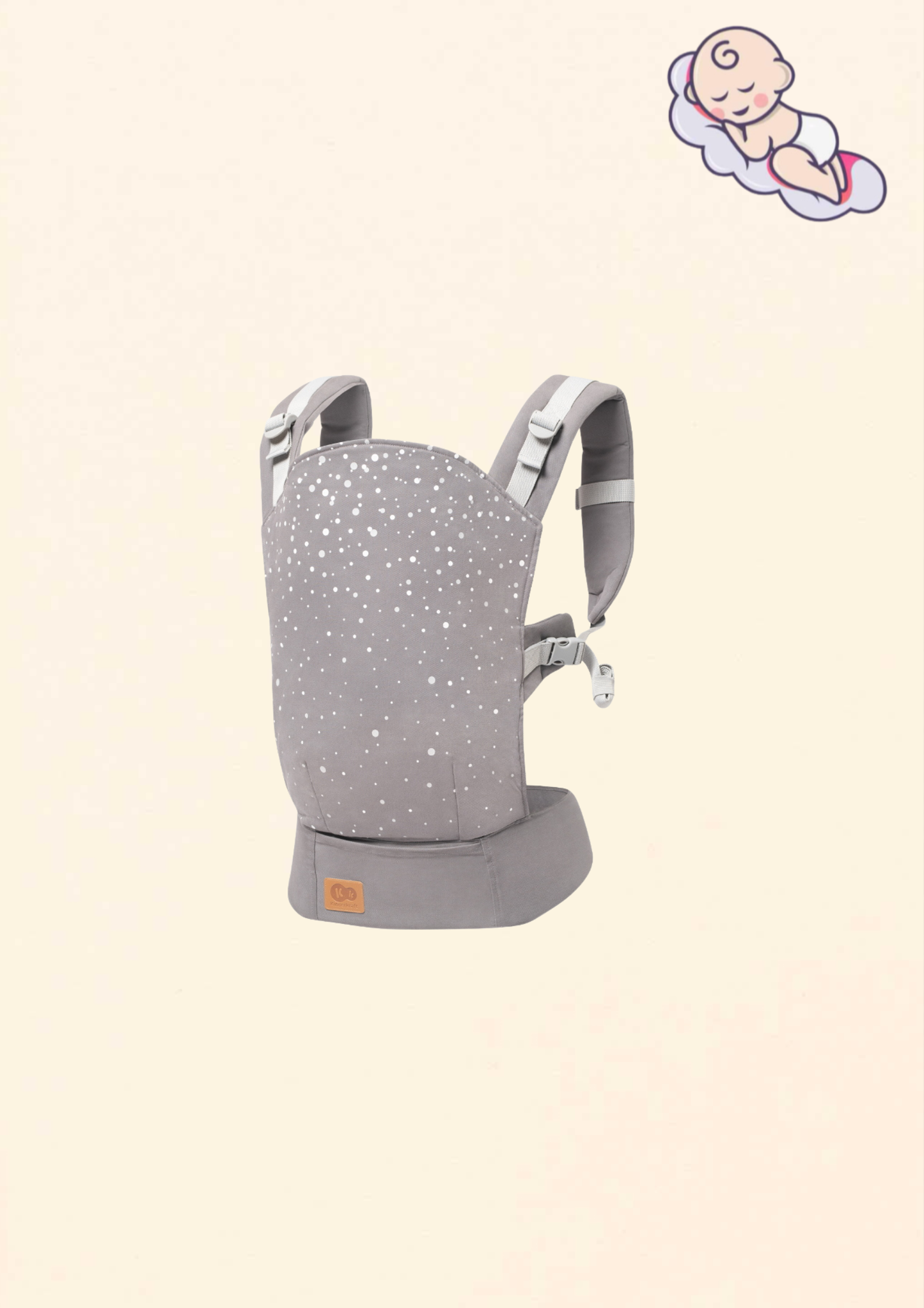 Kinderkraft NINO CONFETTI ergonomikus babahordozó – szürke pöttyös