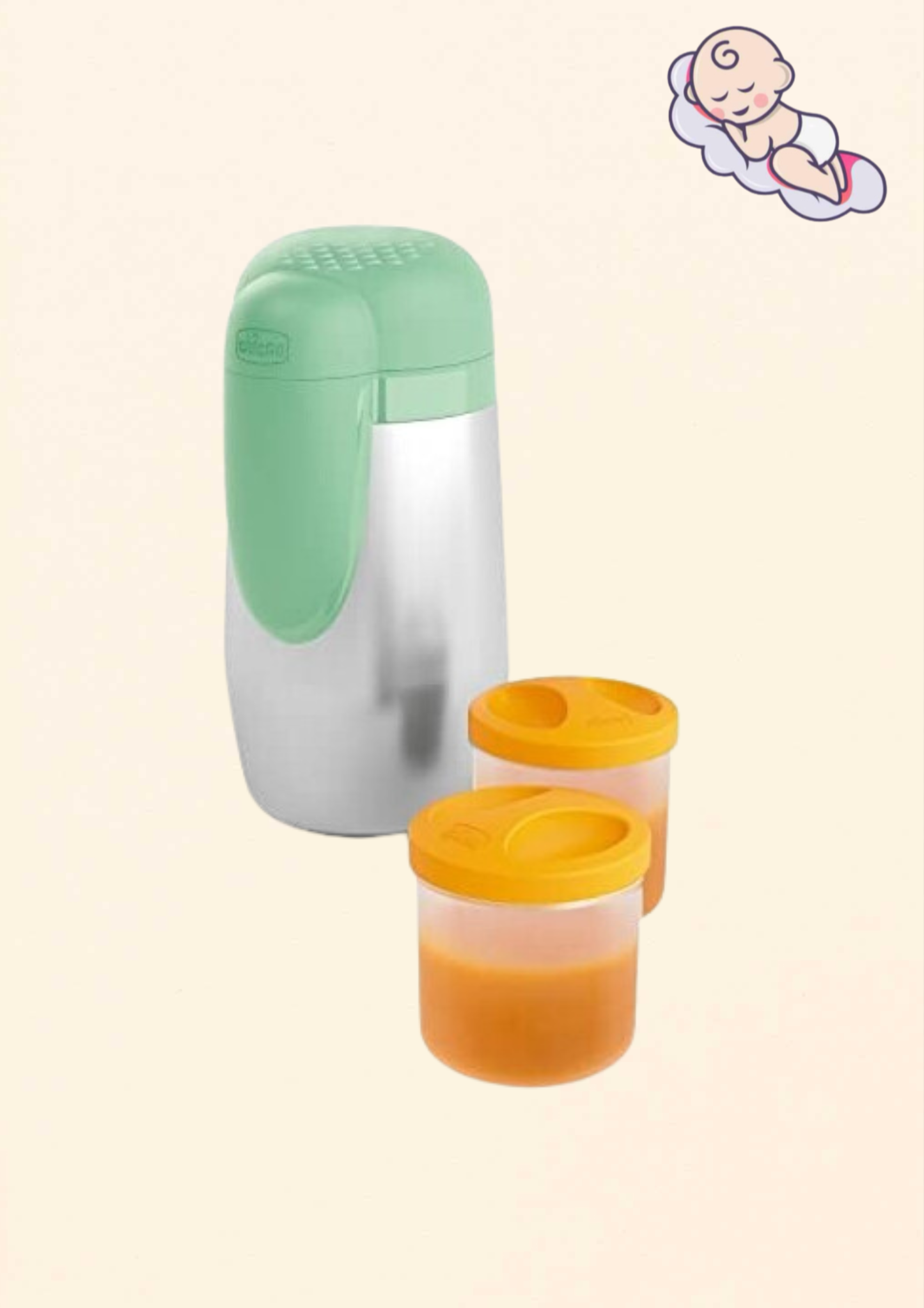 Chicco ételtartó termosz – rozsdamentes acél, 2 × 250 ml belső tartállyal – újracsomagolt outlet