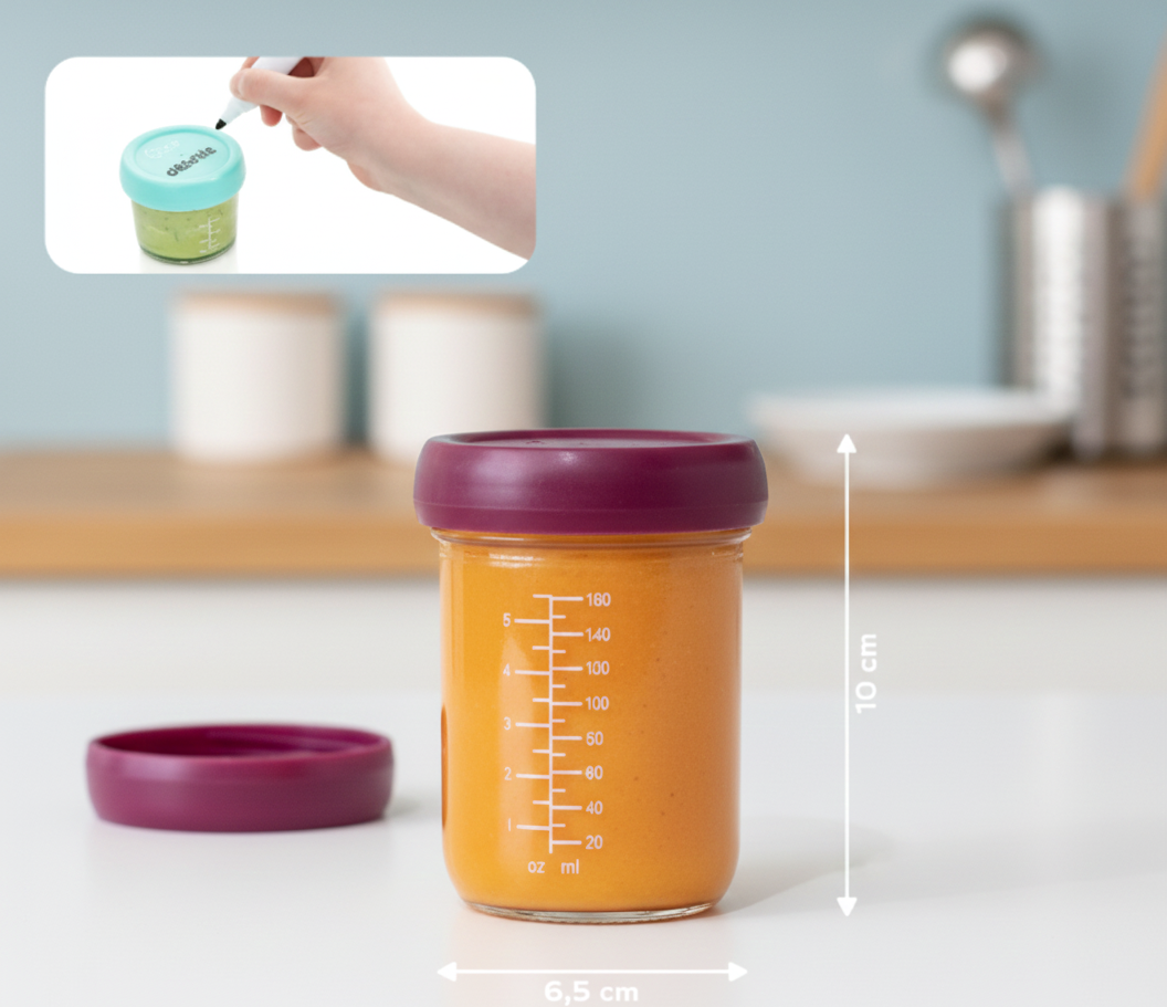 Babymoov Babybols üveg ételtároló készlet – 4 × 220 ml