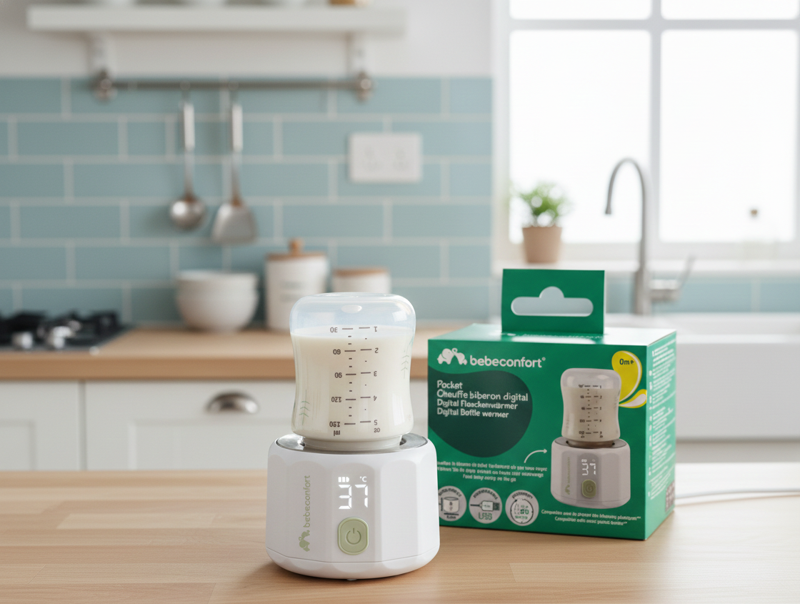 Bebeconfort digitális kompakt cumisüveg-melegítő – hordozható